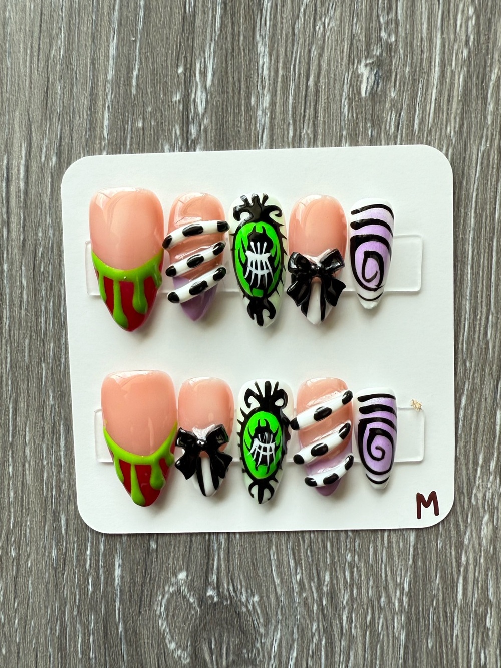 Halloween Beetle Inspired Green & Purple Press-On Nail Set